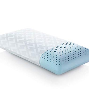 MALOUF Zoned Dough Gel-Infused Memory Foam Bed Pillow-5-Year U.S. Warranty-Queen-Mid Loft, Queen Mid Loft