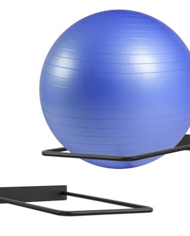 XIAOPEIZHI Black Exercise Ball Holder,Ball Holder Wall Mount Exercise Ball Storage for Home and Yoga Studios or Commercial Gyms,Acts as a Yoga Ball Holder. Set of 2.