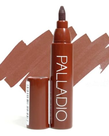 Palladio Lip Stain, Hydrating and Waterproof Formula, Matte Color Look, Longlasting All Day Wear Lip Color, Smudge Proof Natural Finish, Precise Chisel Tip Marker, Mocha Cream