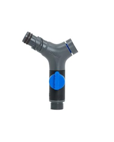 Aquor Comfort Grip VB Hose Connector – Garden Hose Connector with Built-In Vacuum Breaker & Ball Valve, Backflow Prevention, Ergonomic Non-Slip Grip – Slate Gray, Compatible with Aquor Hydrants