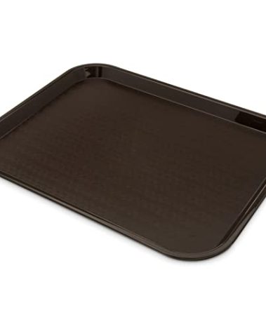 Carlisle FoodService Products Cafe Cafeteria Tray Meal Tray, Fast Food Tray with Patterned Surface for Cafeterias, Fast Food, and Dining Room, Plastic, 14 x 18 Inches, Chocolate, (Pack of 12)