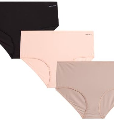 Anne Klein Women's Bikini Panties - 3 Pack Breathable Seamless Stretch Microfiber Ladies Underwear (S-XL), Size Small, Rose Brief