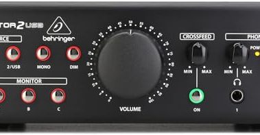 Behringer MONITOR2USB High-End Speaker and Headphone Monitoring Controller with VCA Control and USB Audio Interface