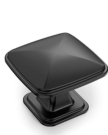 Amerdeco 10 Pack K0003MB Matte Black Cupboard Drawer Knobs Kitchen Cabinet Knobs Single Hole Cabinet Handles Dresser Knobs