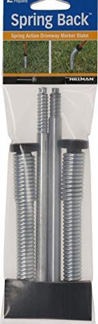 Hillman 847396 Driveway Marker Stake with Spring Back Action for Snow Poles or Rods and Student Drivers, Reflective Silver