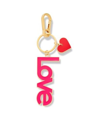 FAUTHENTICUTE Love Keychains For Mom Gold Key Ring With Pink Love And Heart Charm Cute Motocycle Car Keychain For Women Bag Charms For Handbag Purse Backpack