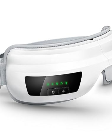 Eye Massager with Heat, Heated Eye Mask Massage for Migraines with Bluetooth Music, Compression, Reduce & Relax Eye Strain, Dark Circles, Dry Eyes - Improve Sleep Ideal Gifts for Mom Dad