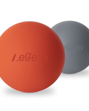 Massage Lacrosse Balls for Myofascial Release,Yoga Deep Tissue Massage,Trigger Point Therapy and Foot Plantar Fasciitis,Muscle Soreness Massager Ball (2Pack,Orange and Grey)