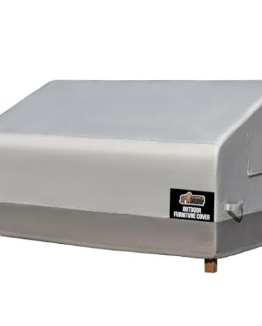 GORILLA GRIP Waterproof Large Outdoor Patio Sofa Cover, 58 Inch, Adjustable Furniture Covers Sets for Winter, Keep Cushions Dry, Protects from Sun, Snow, Rain, Windproof, UV Coated, 1 Pack