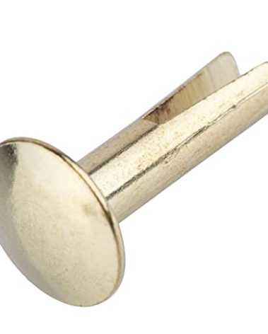 Brass Plated Steel Split Rivets - 5/8" Long - Pack of 50 - Split Rivets for Cymbals, Dog Collars, Trunks, Boxes - RI1-SB