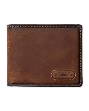 Columbia Men's Extra Capacity Smooth Leather Bifold Wallet