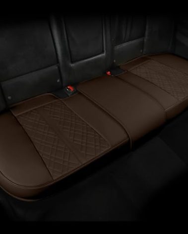 SanQing Car Seat Cover for Front Car Seat Bottom,Premium PU Leather Seat Cushion Protector Without Backrest with Storage Pocket,Full Wrapping Edge Works with Sedan SUV Pickup Minivan (Beige)