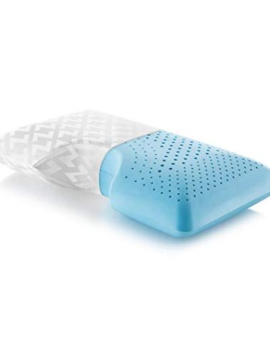 MALOUF Z Shoulder Zoned Dough Memory Foam Pillow - Gel Infused - Premium Tencel Cover - 5 Year U.S. Warranty - Mid Loft - Queen, Blue