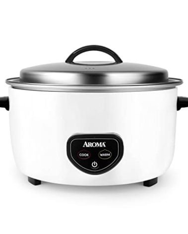 Aroma Housewares Commercial 60-Cup (Cooked) / 14Qt. Rice & Grain Cooker (ARC-1430E), White