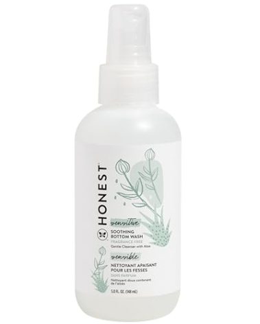 The Honest Company Soothing Baby Bottom Wash Gently Cleanses and Refreshes Naturally Derived Non-Irritating Made with Aloe 5 fl oz