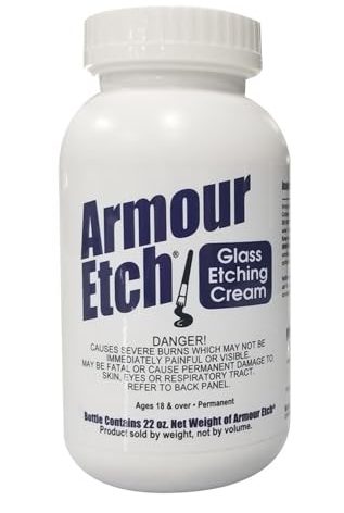 Armour Etch Glass Etching Cream - Create Stunning Designs on Glass Surfaces - Etching Cream for Glass by Armour Products - 22 oz Net Weight