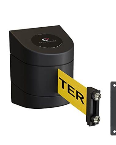 CCW Series WMB-230 Magnetic Wall Mount Retractable Belt Barrier (30 Foot Belt, Yellow with"Caution - DO NOT Enter" Black Letters Belt with Black ABS Case)