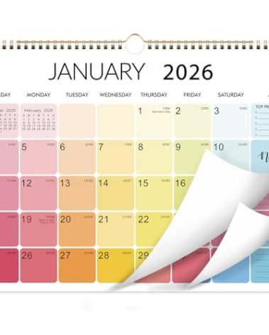 2026 Wall Calendar - 12 Months Wall Calendar from Jan. 2026 - Dec. 2026 with Thick Paper, 15" x 11.5", Perfect Large Calendar 2026 for Organizing
