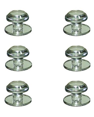 Mirart 1¼" Diam. Bevelled Knob,on a 2" Self Stick Round Acrylic Mirror Back (6 Pack)