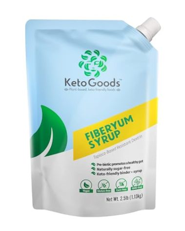 FiberYum by KetoGoods Pre-biotic Tapioca Fiber Syrup | Plant Based from Cassava Root | Low Cal, Keto, Non-GMO & Kosher Certified | Diabetes-Safe Tapioca Syrup 2.5lb / 40oz