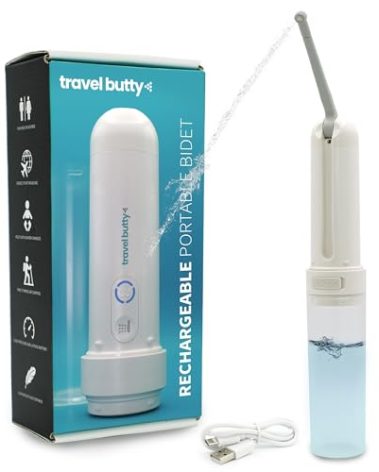 Portable Bidet for Travel - 3 Pressure Settings, USB Rechargeable, Adjustable Nozzle, Lightweight & Compact Design for Personal Hygiene Care – Ideal for Men, Women and Babies