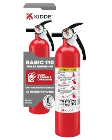 Kidde, FA110G, Multi Purpose Fire Extinguisher for Home, Office, Dorm, Residential, 1A10BC
