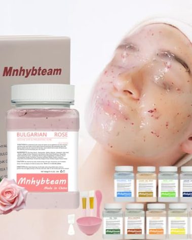 Mnhybteam Jelly Masks For Facials Professional, hydrojelly Mask SkinCare Spa Face Mask Gel Powder Hydrating & Deeply Purifying hydrojelly Mask Spa Set, (Bulgarian Rose Pack of 1), 23 Fl Oz