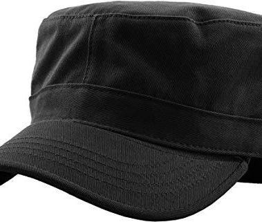 KBETHOS KBK-1464 BLK S (2) Army Cap Basic Everyday Military Style Unisex-Adult, Mens Hat, Black Daily Cadet
