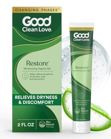 Good Clean Love Restore Moisturizing Vaginal Gel, pH-Balanced Vaginal Moisturizer, Water-Based Feminine Care with Aloe Vera & Lactic Acid, Reduces Dryness, Discomfort & Odor for Women, 2 Oz
