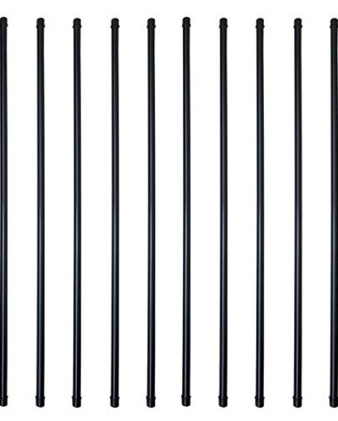 3/4 Inch Round x 36 Inch Length Staircase Deck Balusters Standard Plain Black Coated for Stair/Deck/Porch Pack of 10