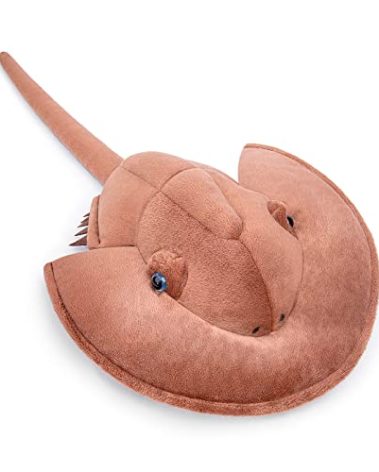 ZHONGXIN MADE Simulation Tri-Spine Horseshoe Crab Stuffed Plush Toy- Real Life Lifelike Sea Limulus Animals Tachypleus Tridentatus Fish Plushie Toys Figu Plush Dolls Gifts for Kids,18inchs