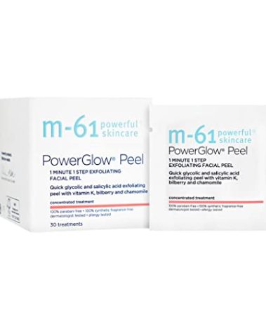 m-61 PowerGlow Peel | Exfoliating Facial Peel With Glycolic, Salicylic Acid. 1 Minute, 1 Step - 30 Treatments