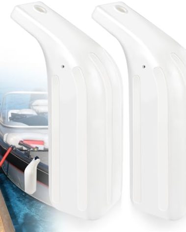 JYINCPED Low Freeboard Boat Fender,Bass Boat Bumpers for Docking, Boat Fenders Bumpers for Bass Boat/Ski Boat/Bay Boat/Jon Boat, Protect Top Gunwale and Side, 5" x 16", Heavy-Duty Vinyl, White