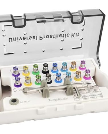OIHYA Dental Implant Torque Wrench Set, Fully Autoclavable Universal Prosthetic Kit: 10-70Ncm Adjustable Ratchet, 16pcs Screwdrivers and Case for Disassemble/Secure Implant Restorations