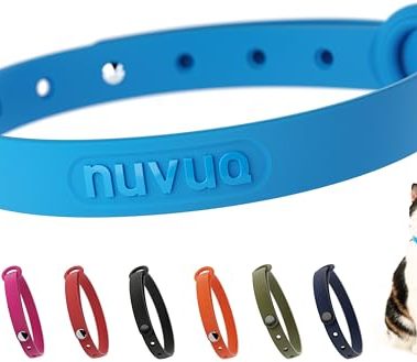 Nuvuq Breakaway Cat Collar - Soft, Comfortable, and Lightweight Safety Buckle Collar with ID Tag Ring for Outdoor Cats and Sensitive Skin Kittens (6 ⅞" to 10 ¼", Blue)