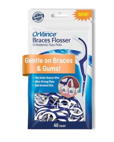 OrVance Braces Flosser - Designed for Braces for an Easy & Effective Clean, Ultra Strong Floss - 40 Count (Pack of 1)