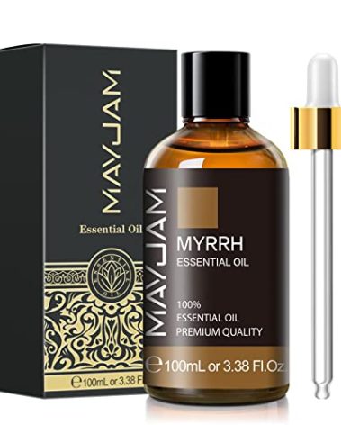 Myrrh Essential Oil 100ML/3.38FL.OZ, MAYJAM Premium Myrrh Oil Essential Oils with Glass Dropper, Great for Diffuser and Candle Making