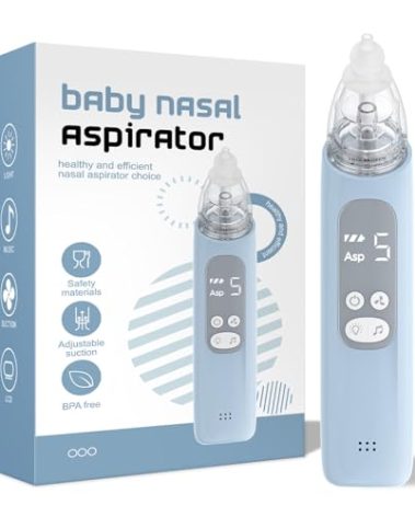 X-Bosak Nasal Aspirator for Baby, Electric Nose Sucker for Baby, Snot Sucker with 5 Levels Suction, Soothing Light & Nursery Rhymes