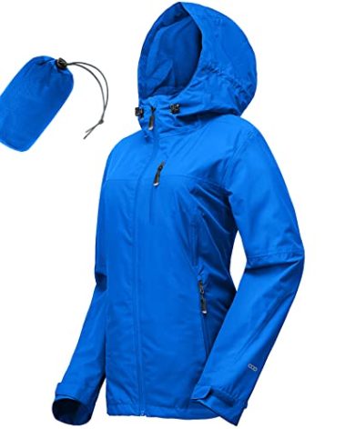 33,000ft Packable Rain Jacket Women Lightweight Waterproof Raincoat with Hood Cycling Bike Jacket Windbreaker