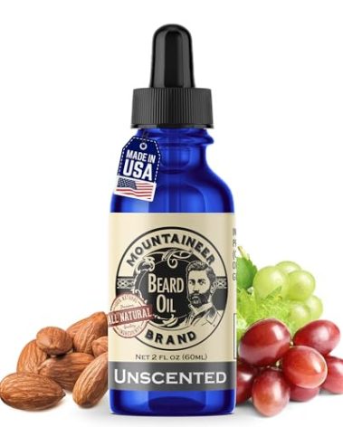 Mountaineer Brand Natural Unscented Beard Oil | Made in West Virgina | Hydrates, Moisturises, Softens & Conditions for Beard Growth | Treats Dry Itchy Beards for Men | 2oz