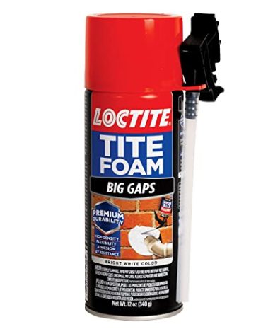 Loctite Tite Foam Big Gaps Spray Foam Sealant, 12 fl oz Can, 1 Pack - Polyurethane Expanding Insulation