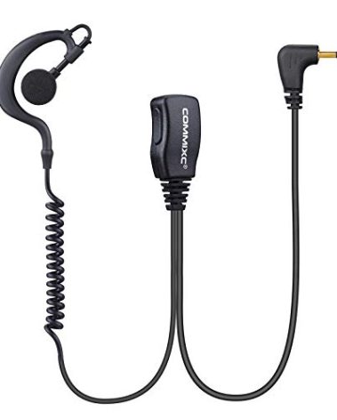 COMMIXC 2-Pack Walkie Talkie Earpiece with Mic, 2.5mm 1-Pin G-Shape Walkie Talkie Headset with PTT, ONLY Compatible with Motorola Talkabout Two-Way Radios