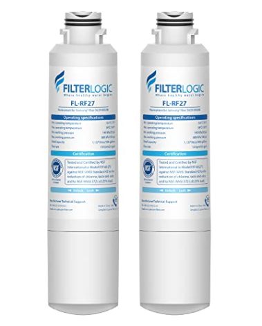 Filterlogic DA29-00020B Refrigerator Water Filter, Replacement for Samsung HAF-CIN, HAF-CIN/EXP, DA29-00020A/B, DA97-08006A, RF28HMEDBSR, RF4287HARS, RF263TEAESG, RH22H9010SR, 2 Pack