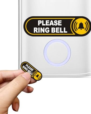 4 Sizes Tiny Please Ring Bell Sticker,Small Ring Bell Sign for Doorbell,0.6in,Black