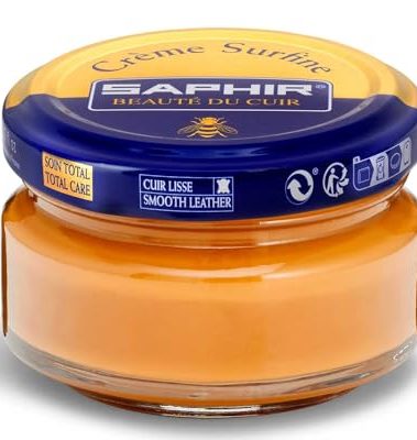 SAPHIR Creme Surfine Pommadier Shoe Polish - Beeswax Cream for Leather Products - Natural Leather