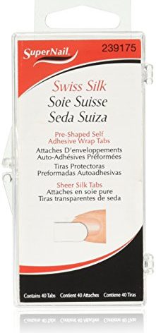 Supernail Swiss Silk Wrap Self-Adhesive Tabs, 40 Count
