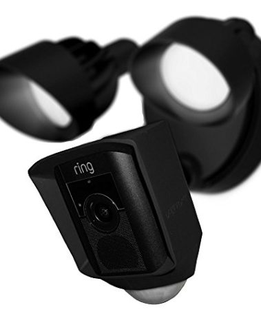 Silicone Skin Case Cover Compatible with Ring Floodlight Cam Wired Plus, Floodlight Camera - Sun Glare, UV & Weather Protection Skins Cover - Black