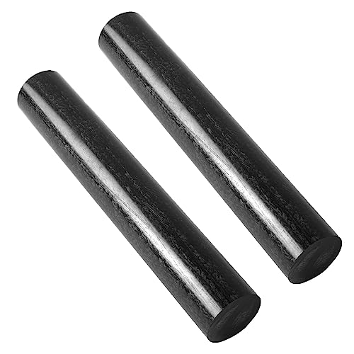 Calvana (2 Pack) Round Acetal Copolymer Rods - Standard Tolerance 2-Inch Diameter and 12-Inch Length Opaque Black Acetal Copolymer Rods Meets ASTM D6778 Specifications Perfect for Non-Marring Fixtures