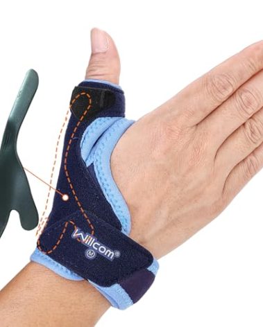 Willcom Thumb Brace for Arthritis Pain and Support, CMC Joint Spica Splint for Carpal Tunnel,Sprained,Tendonitis Injury Relief- Left or Right Hands(Large,6.75-8 inch)