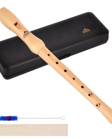 Eastrock Recorder Instrument for Adults Soprano Recorder Baroque Maple Wood C Key 2 Piece Recorder With Hard Case